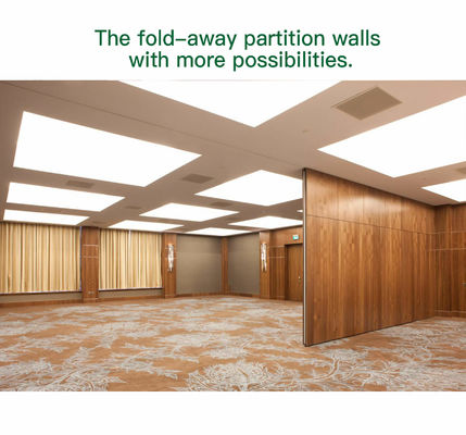 قیمت خوب Wooden Finish Movable Partition Wall with 304 Stainless Steel Roller and Dupont POM Roller for Office Framed Construction آنلاین