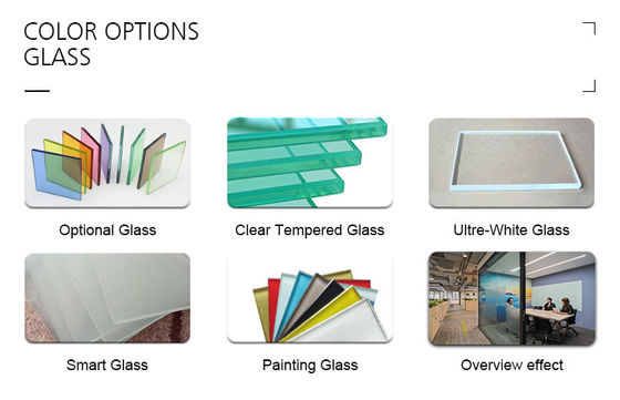 قیمت خوب دیوار پارتیشن شیشه ای اداری با زیبایی شناسی مدرن پشتیبانی شده با بهینه سازی فضا آنلاین