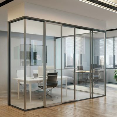 قیمت خوب جدا کننده های آلومینیوم فریم لغزنده دو شیشه ای دفتر شیشه ای دیوار تقسیم آنلاین