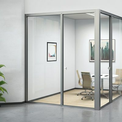 قیمت خوب قاب آلومینیومی دو شیشه ای دفتر شیشه ای دیوار جداکننده برای اتاق جلسه آنلاین