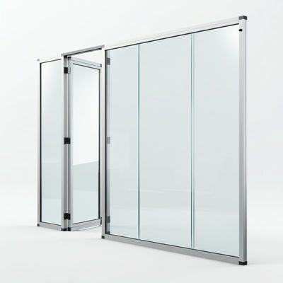قیمت خوب دیوار جداکننده شیشه ای دو دفاتر قابل جمع و جور بدون چارچوب برای مرکز کنفرانس آنلاین