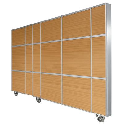 قیمت خوب Customized Wooden Acoustic Partition Wall with 56dB Sound Insulation and 304 Stainless Steel Rollers آنلاین